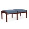 Lesro Lenox Wood 2 Seat Bench Wood Frame, Mahogany, MD Titan Upholstery LW2001 - alternate 2